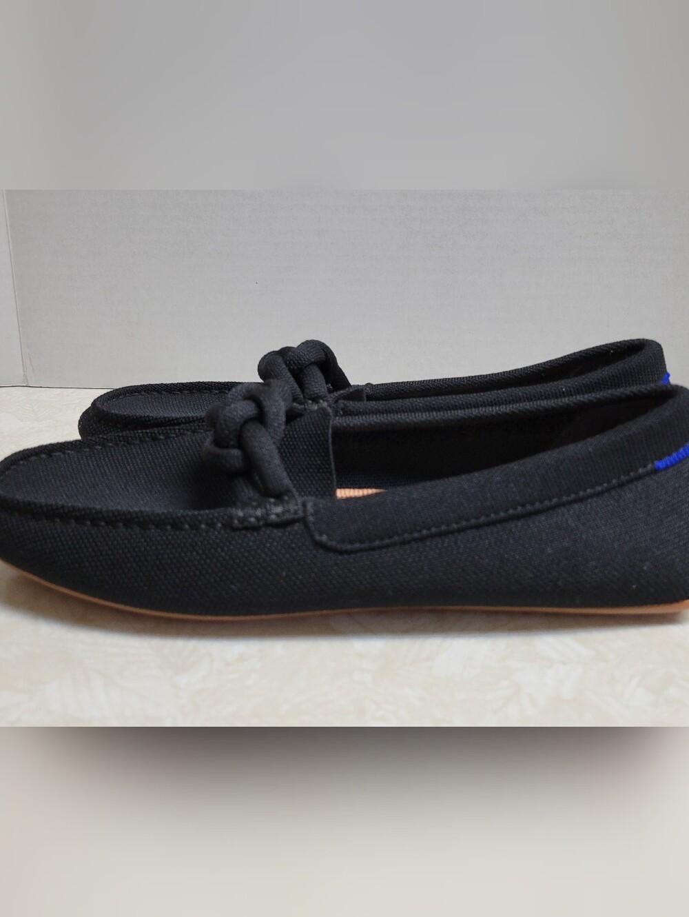 Rothy's Black Braided Canvas Slip-On Loafers - Picture 3 of 5